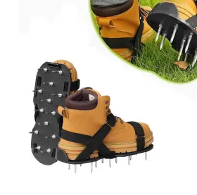 Qiyuni10240201 Qiyuni Lawn Aerator Shoes With Laces Adjustable Straps Free-installation Spike Sanda