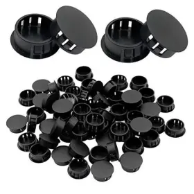 Gb0541 Qjaiune 1 Inch / 25mm Black Plastic Hole Plugs Flush Mount - 60pcs
