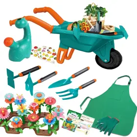 Qt-353 Qtioucp 16pcs Kids Gardening Tools Outdoor Toys Set Backyard Play With Wheelbarr