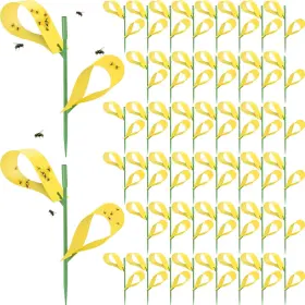 Na-0208 Qualirey 150 Pack Fungus Gnat Trap Sticky Houseplant Yellow Stakes Insect
