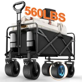 001pf Qunler 092733228592 560 Lbs Heavy Duty Collapsible Big Bucket Utility Garden Cart