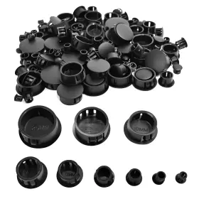 25070005 Qvyqvy 190 Pcs Black Plastic Hole Plugs 9 Sizes Round Screw Flush