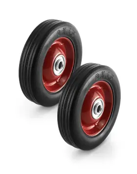 Ca3585 Qwork 2 Pack 6 Inch X 1.5 1/2 Axle Premium Rubber Wheel With Ball