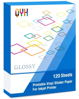 B0b7h69ynz Qyh Glossy Printable Vinyl Sticker Paper For Inkjet Printer 120 Sheets 8.5x11 Inch