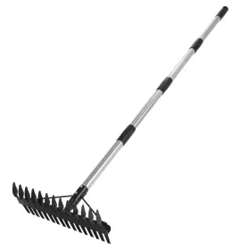 Qztodo 797505234459 Thatch Rake - 63 Inch Dethatcher With Upgraded Dual-action Black