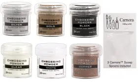 B08gy683sf Ranger Fine Super Embossing Powder White Silver Black Copper Clear And Gold