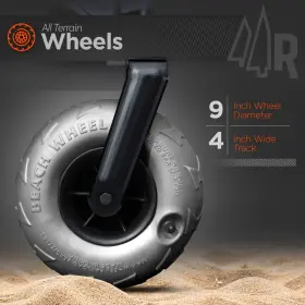 Rangland 840075652618 Beach Wagon With Big Wheels For Sand - All Terrain Steel Frame Utili #2