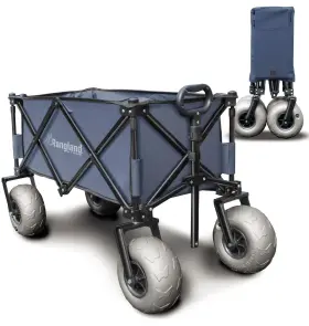 Rangland 840075652618 Beach Wagon With Big Wheels For Sand - All Terrain Steel Frame Utili
