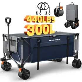 P723314215914 Raynesys Beach Wagon With Big Wheels For Sand 440lbs 300l Folding Heavy Duty C