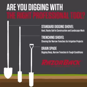 43201 Razor-back Digging Shovel 30 Inch Strong Hardwood D-handle Steel Coated Blade 4.6 Lb #2