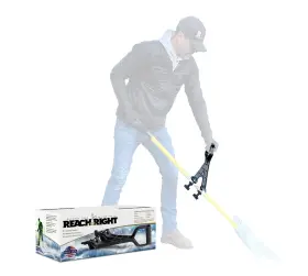 Reach Right 197644703104 Snow Shovel Back Saving Attachment Converts Regular Tool To Ergonomic Yard