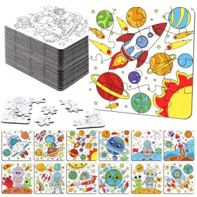B0dz1mtpm6 Realspring 24 Pack Outer Space Color Your Own Jigsaw Puzzles Kids 3-8