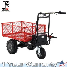 500w Redrock 728683498777 Electric Wheelbarrow Utility Cart Wagon 500lbs Load Capacity 1000lbs Towing