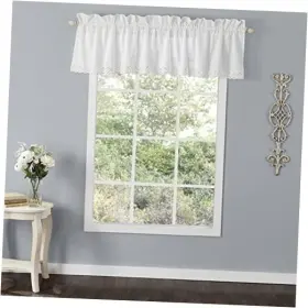 222802 Revman International Home Annabella Pole Top Valance 86x15in 15 Inch W X 86 L Pack Of 1 White