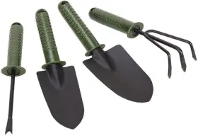 Rf Reenfaya 730869813977 Garden Tools Set 4 Pieces Gardening Stocking Brown Green Silver