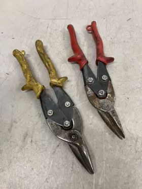 831-479 Ridgid Aviation Snips Straight Handle Yellow And A Red Usa #2