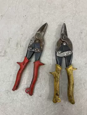831-479 Ridgid Aviation Snips Straight Handle Yellow And A Red Usa