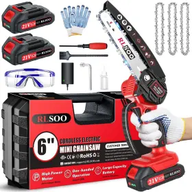 Mcs-005 Rlsoo Mini Chainsaw 6 Inch Cordless 2024 Upgraded Portable Handheld