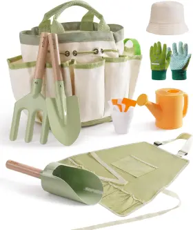 Rb-3-wrp25 Robud Kid Gardening Set Wooden Garden Tool For Kit With S
