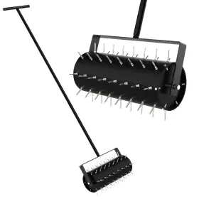 Yh-006 Roiketu Rolling Lawn Aerator Manual Aeration Tool Heavy Duty Grass Dethatching Aerati