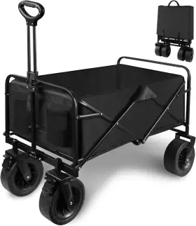 Roixeeds 711181401950 Heavy Duty Collapsible Folding Cart Large Capacity Outdoor Garden With All