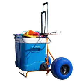 Rollx 840140393583 Folding Beach Cart With Balloon Wheels Rolling Cooler Dolly Big 13 Inch