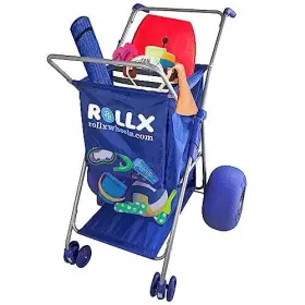 Rollx 840140395624 Big Balloon Wheel Beach Cart For Sand Foldable Storage Wagon With 13 Inc
