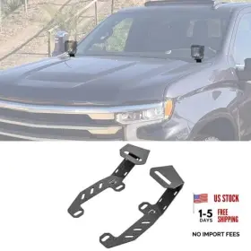 70ro1040ro70 Romelack Hood Mount Brackets Ditch Light Pods Fit Silverado Sierra 1500 2022-2024