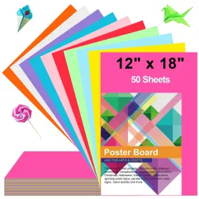 B0dz2ddhmn Rookea 50 Pcs 12x18 Colorful Poster Board Bulk For Vision Boards And Crafts