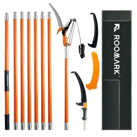 Rzgzj-1 Roomark Manual Pole Saw Extendable Tree Pruner Fiberglass Scissors 7.3-27ft
