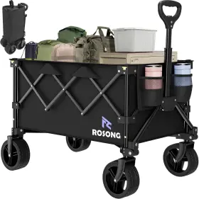 Pld002 Rosong Folding Wagon Cart With Wheels Foldable - Collapsible Wagons Heavy Duty Fold Up