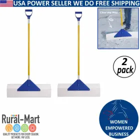 4088 Rural Mart 2pk Snowplow 36ftft Poly Blade Snow Pusher Shovel With Reflective Tape And Handle