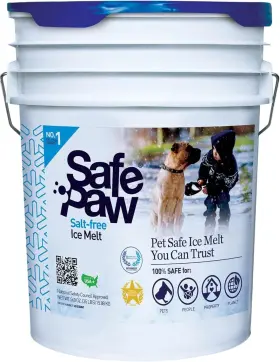 Zw152-35 Safe Paw Pet Friendly 35 Lbs Bucket Ice Melt Concrete Non Toxic Salt Chl