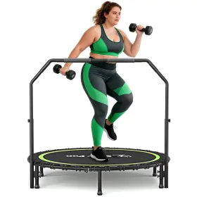 Safly Fun 774882277804 40ftft/45ftft/50ftft Rebounder Trampoline For Adults 450-550 Lbs Foldable Mini Tra