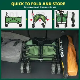 Sailary 976099134145 Collapsible Wagon Cart Heavy Duty Foldable Large Capacity Grocery B #2