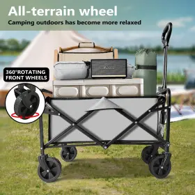Sailary 976099135180 Collapsible Wagon Cart Heavy Duty Foldable Large Capacity Grocery B #2