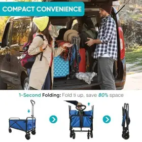 Sailary 976099136651 Collapsible Foldable Wagon Beach Cart Large Capacity Heavy Duty Folding Wag #3
