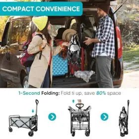 Sailary 976099136675 Collapsible Foldable Wagon Beach Cart Large Capacity Heavy Duty Fol #3