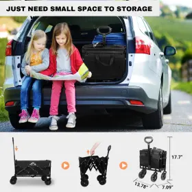 Sailary 976099138372 Collapsible Wagon 352lbs Capacity Foldable Large Wagons Carts Heavy Duty Ou #2