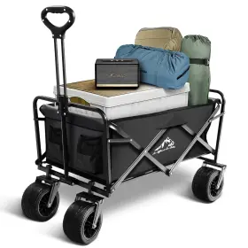 Vs23fw04-01bk Sailary Large Collapsible Wagon Cart Heavy Duty Foldable Capacity Folda