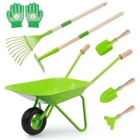 808-20-pp01 Sainsmart Jr. Gardening Set With Wheelbarrow - 7 Pcs Rake And Shovel Out