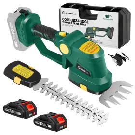 Sk-gs100 Sakerplus Rechargeable 2-in-1 Hedge And Grass Trimmer 22v Lightweight Cordless Shrub C