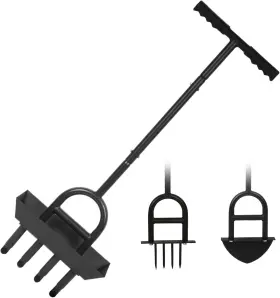 Us-sar-lat-01 Samrelax Lawn Aerator Garden Tool With Soil Core Tray 3 In 1 Manual Grass Plug Air Aerat