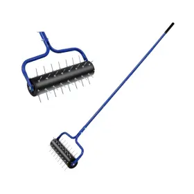 La7857-blue Sancat Lawn Aerator 21 Inch Push Coring Preasembled Spike Gardening Too