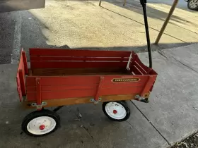 78628 Sanch Ancha Classic Red Steel Wagon 176lb Capacity 10 Inch Air Tires Foldable Handle #2