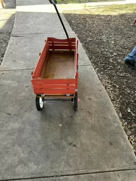 78628 Sanch Ancha Classic Red Steel Wagon 176lb Capacity 10 Inch Air Tires Foldable Handle #3