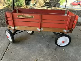 78628 Sanch Ancha Classic Red Steel Wagon 176lb Capacity 10 Inch Air Tires Foldable Handle