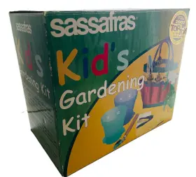 6076eb Sassafrass Kids Gardening Tool Set 9 Pcs With Watering Can And Tote Bag