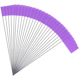 D15395-403 Savita 50pcs 2x3 Inch Marking Flags With Steel Pole Vinyl Stake Markers Lawn For Yard