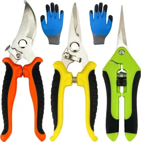 Gar001 Sb 4pc Pruning Garden Shears W Gloves Clippers Handheld Steel Snips Pruners Tools